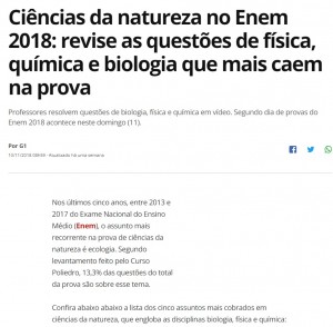 G1 Ciencias 2018